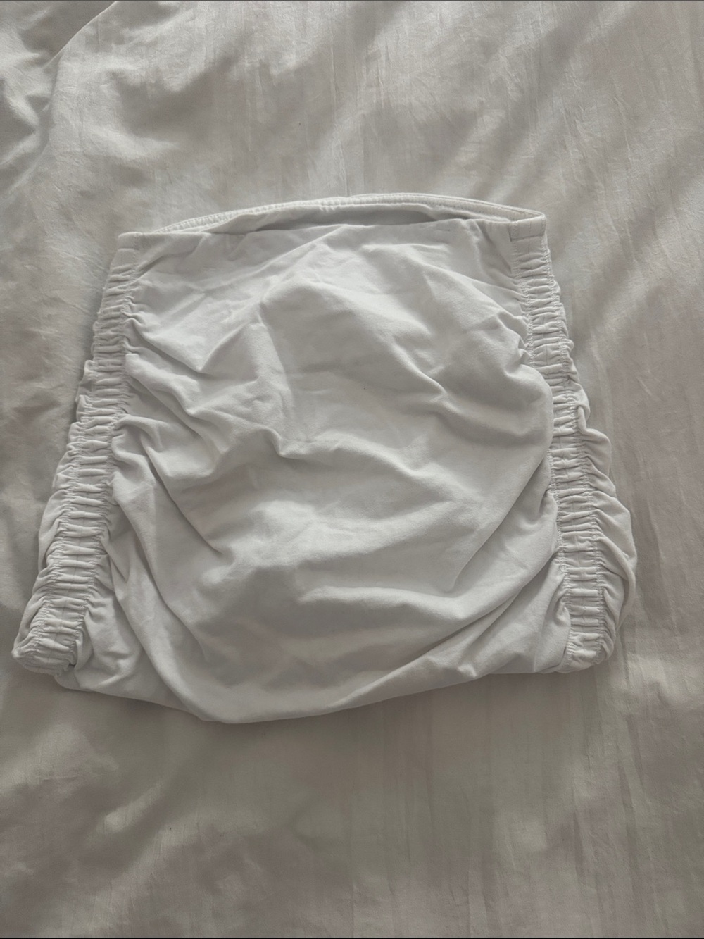 TNA White Ruched skirt